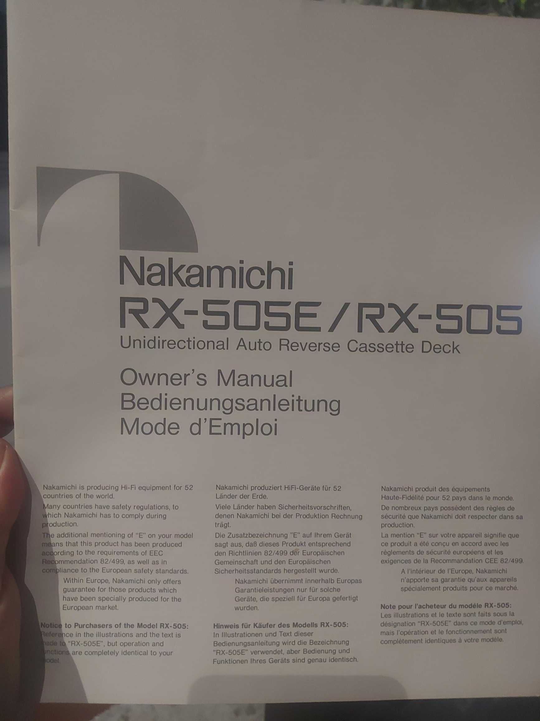 Gravador e Leitor Cassetes Nakamichi RX - 505E