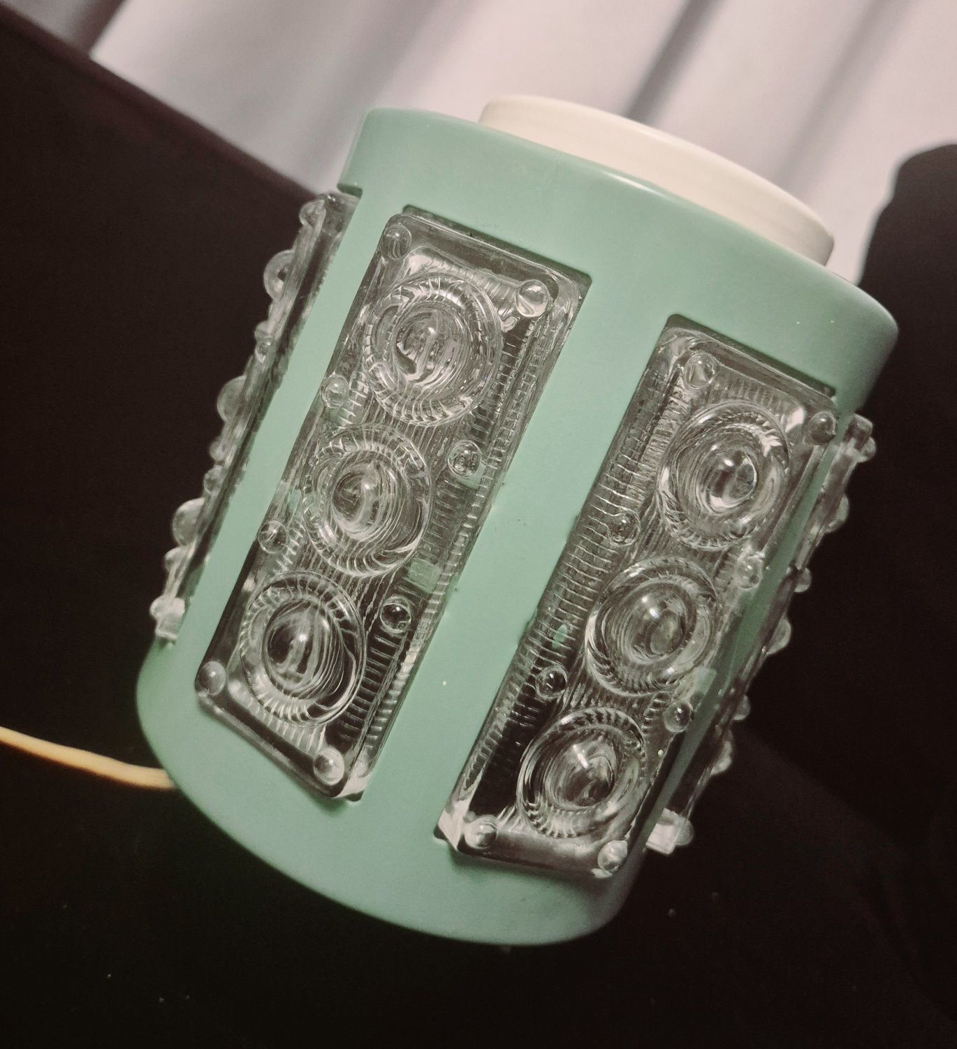Lampka nocna vintage PRL lata 60/70. sprawna, zielona