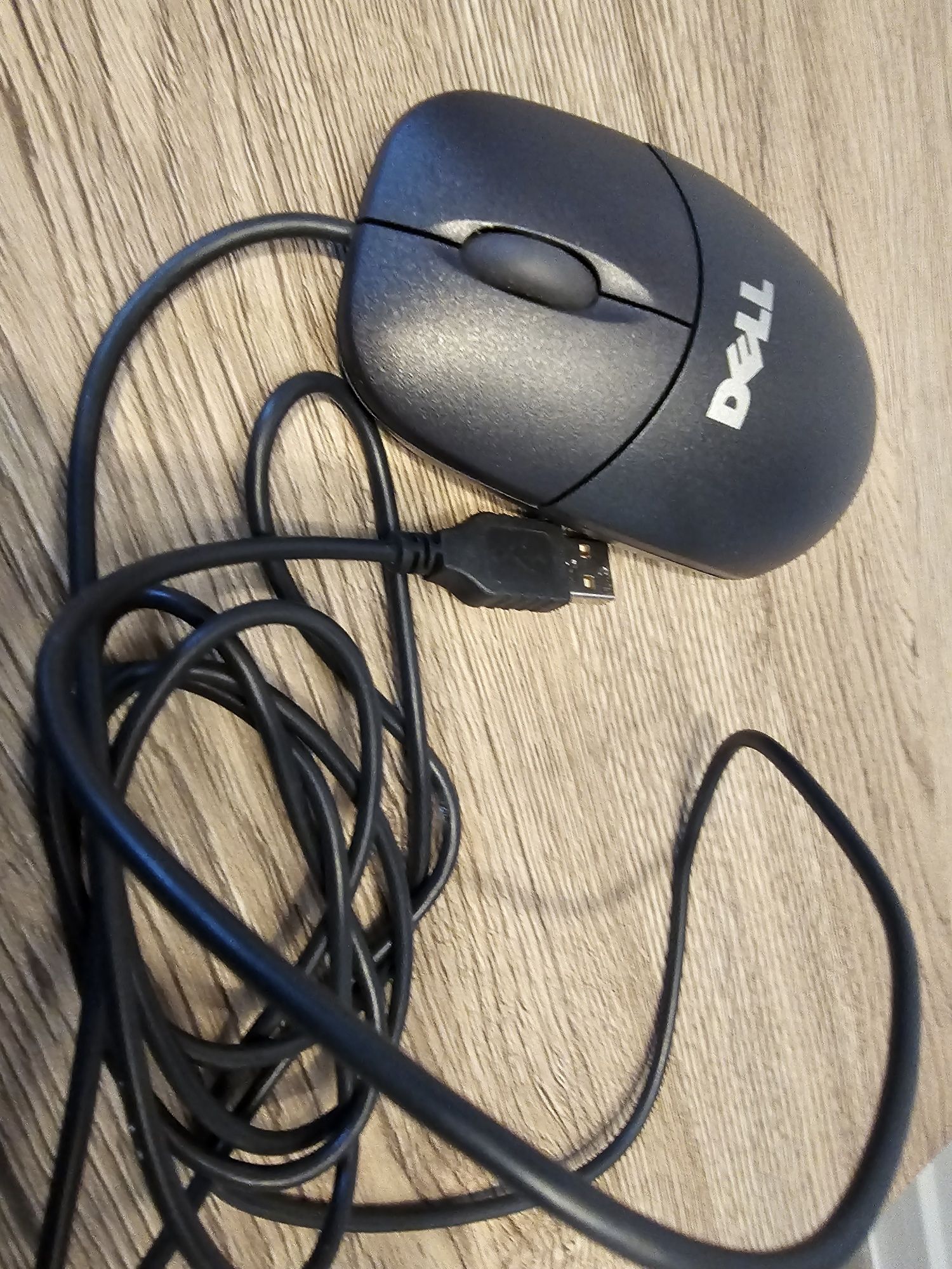 Mysz Dell Czarna 3-przyciskowa M-UKDEL3 Przewodowa mechaniczna mysz