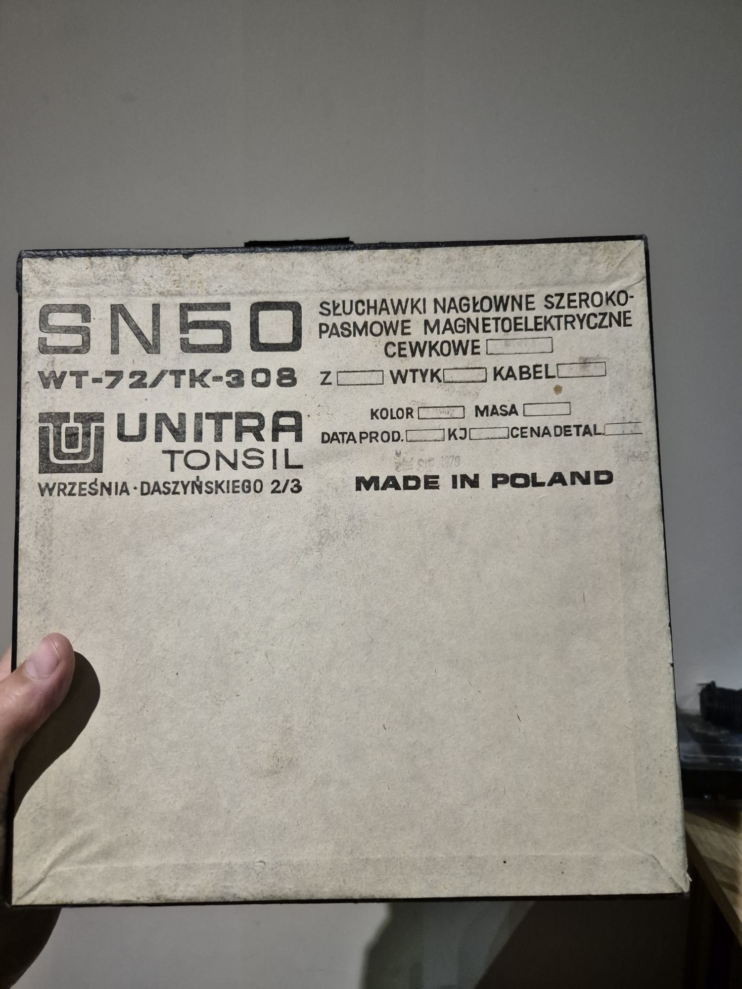 Sluchawki Tonsil Unitra SN50 vintage retro z 1979