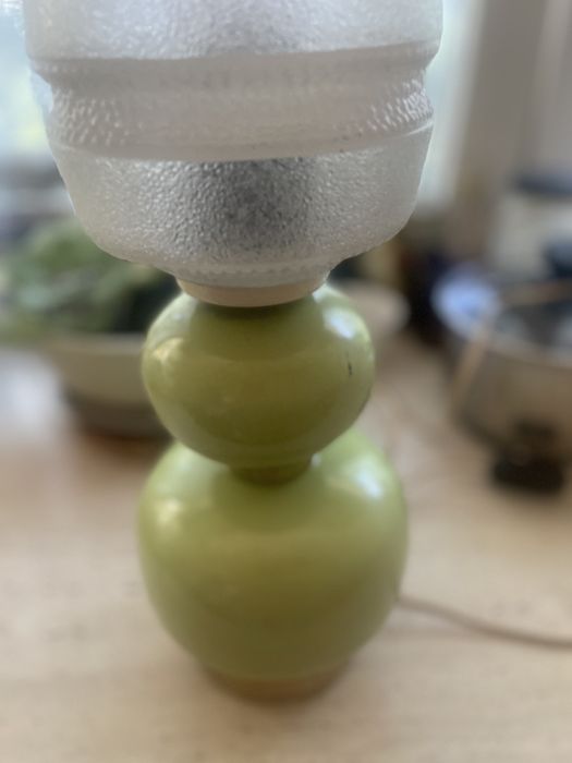 Lampa Lumet Poznań bałwanek PRL lata 60/70 miętowa