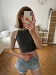 Sinsay crop top srebrny połyskujący halter y2k aesthetic vintage XS 34