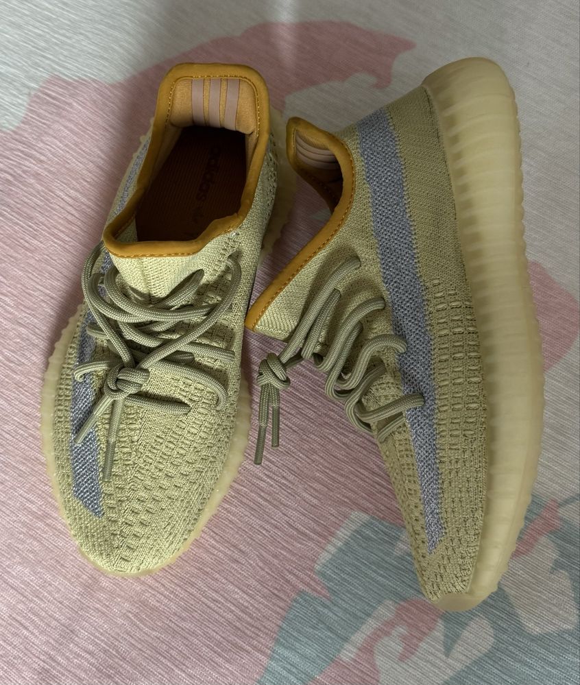 Adidas yeezy sneakersy beżowo-oliwkowe