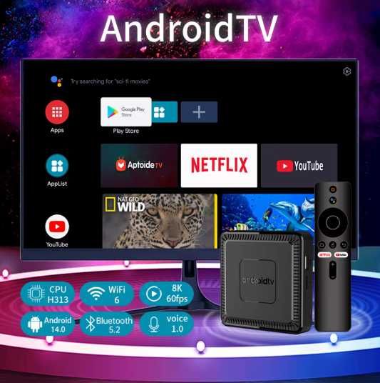 Android TV Box - SMART TV - 8GB / 128GB - Android 14 -  Multi screen