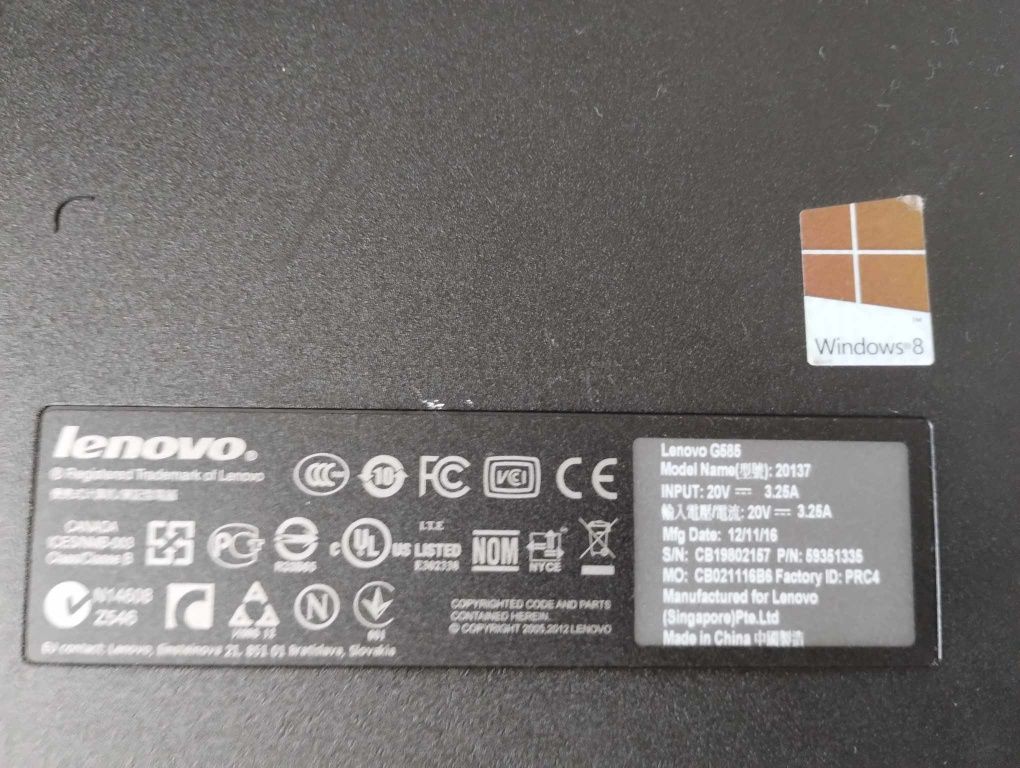 Lenovo G585 465 GB