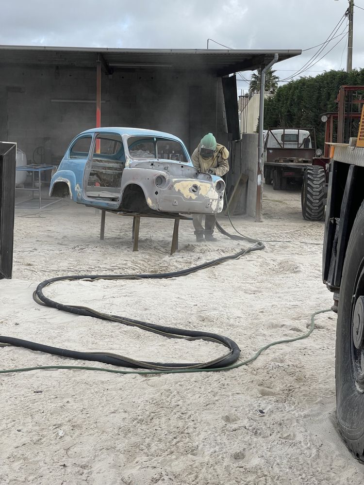 Decapagem, jato de areia, poliureia