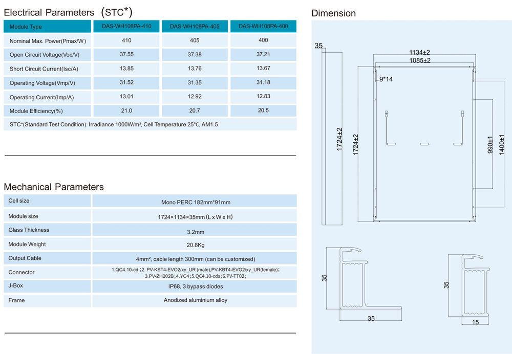 Panel PV DAS SOLAR 410W SILVER HalfCut - 199 zł/ szt brutto z VAT