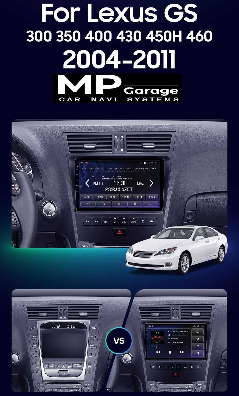 LEXUS GS300 Radio Android 4G Qled Carplay AndroidAuto DSP