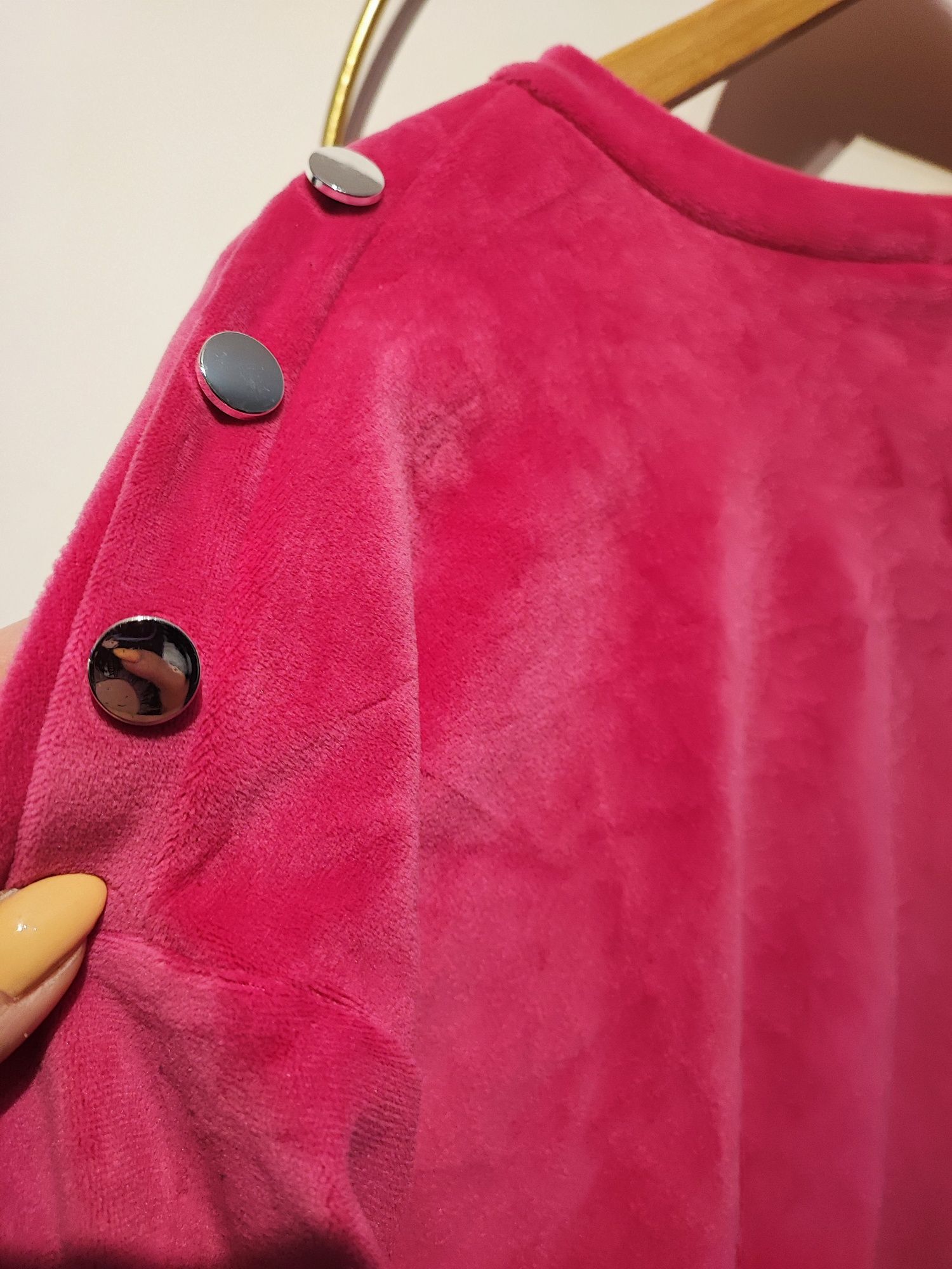 Nowy piękny dres spodnie i bluza różowy Barbie M/L