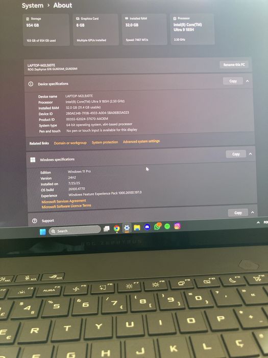 ASUS ROG Zephyrus G16 | RTX 4070 | Como novo | Garantia até 2028