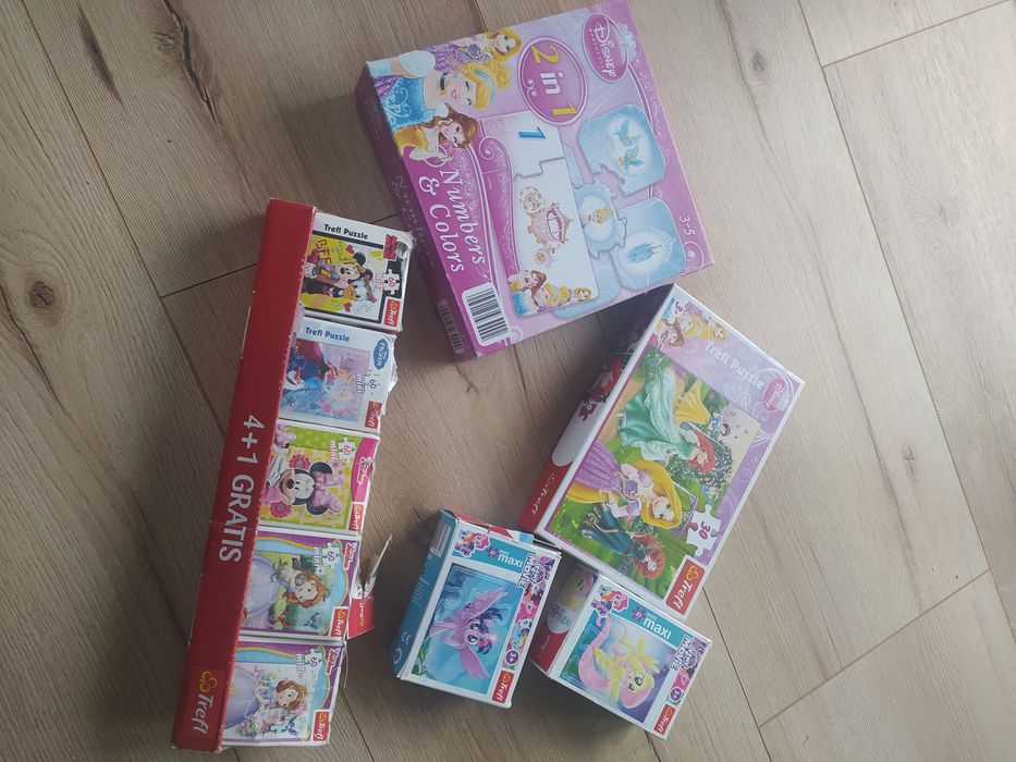 Puzzle dla dziewczynki Księżniczki, My little pony, Myszka Minie itd.