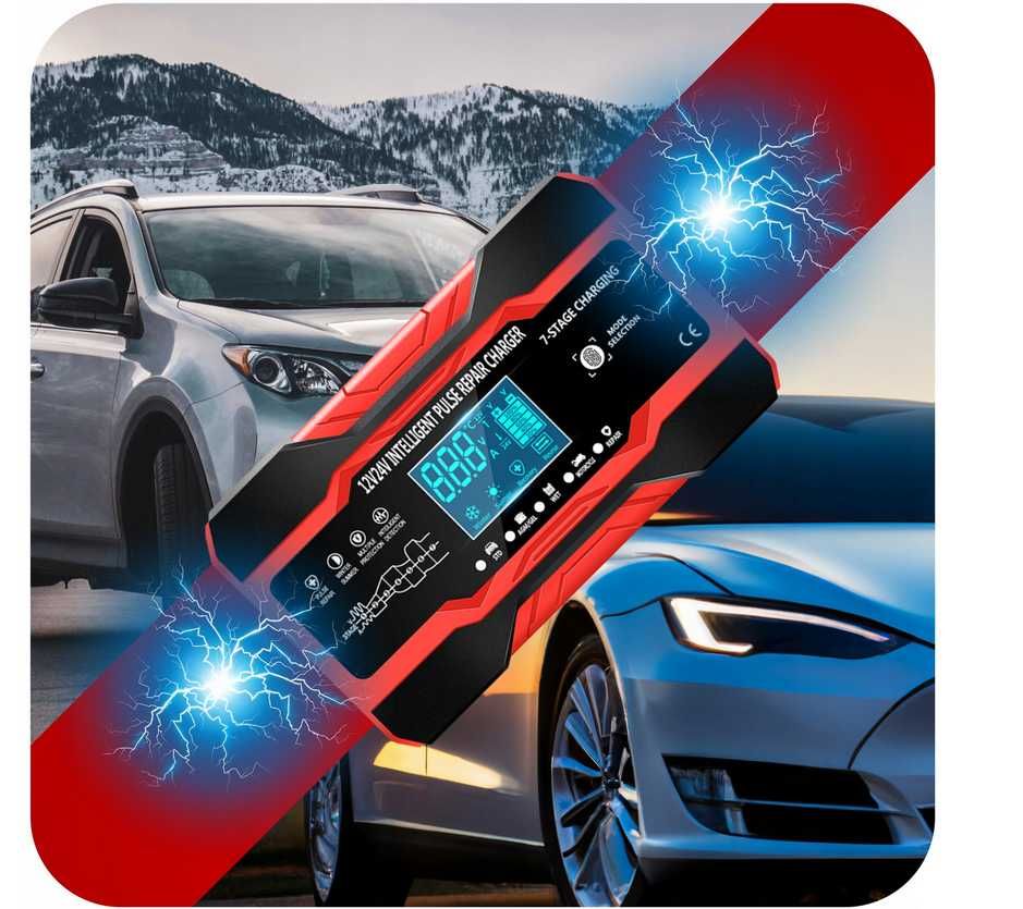 Mocny INTELIGENTNY PROSTOWNIK Ładowarka 10A 12/24v