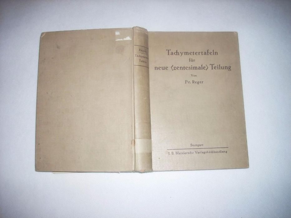 Tachymetertafeln Tablice tachimetryczne 1940 r. Stuttgard