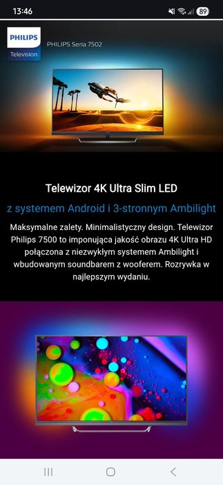 SmartTV Philips 49 cali stan BDB