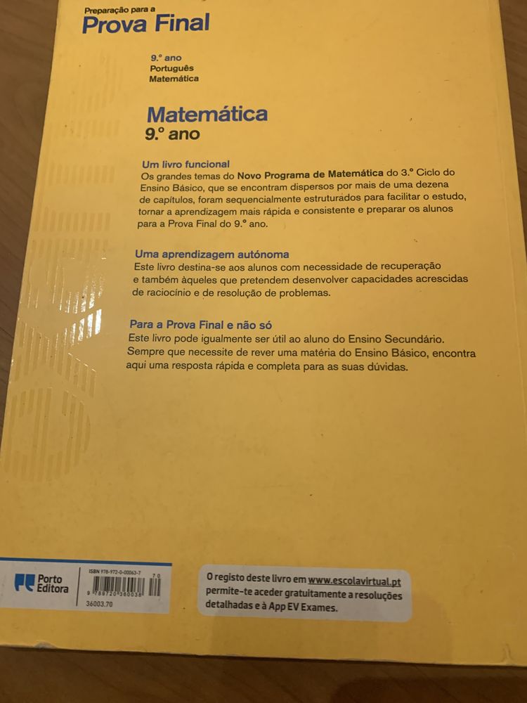 Livro exame 9 ano Matemática - Preparação prova final