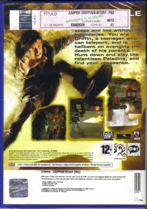 Jogo PS2 JUMPER: GRIFFIN'S STORY - Novo! A Estrear! SELADO! Original!