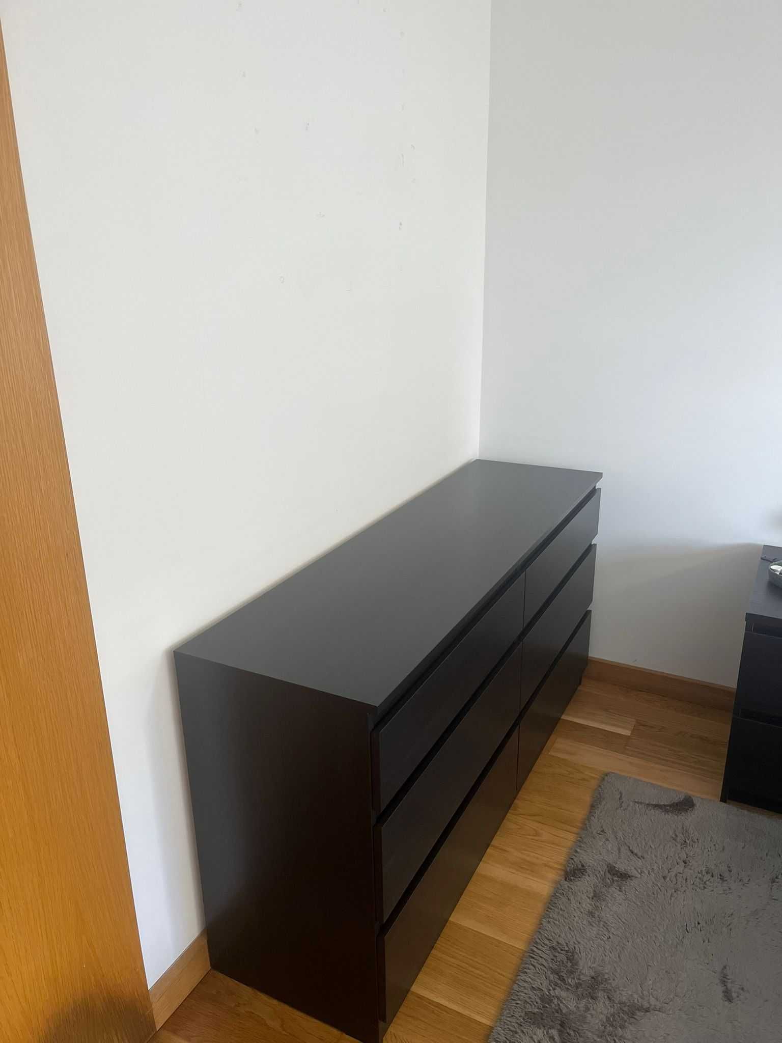 Cômoda IKEA Kullen – Preto Acastanhado – Como Nova