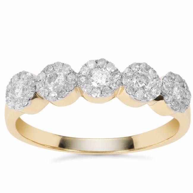 Złoty PIERŚCIONEK 9K cudowne BRYLANTY 0.5ct CUD 17