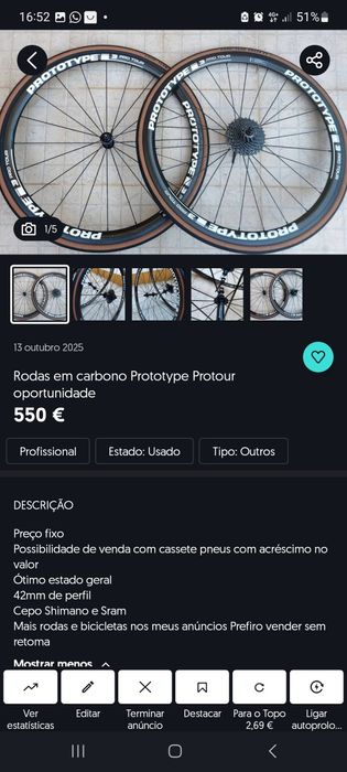 Rodas de carbono calços