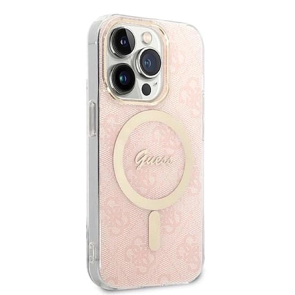 Etui Guess 4G Print MagSafe na iPhone 14 Pro + ładowarka indukcyjna -