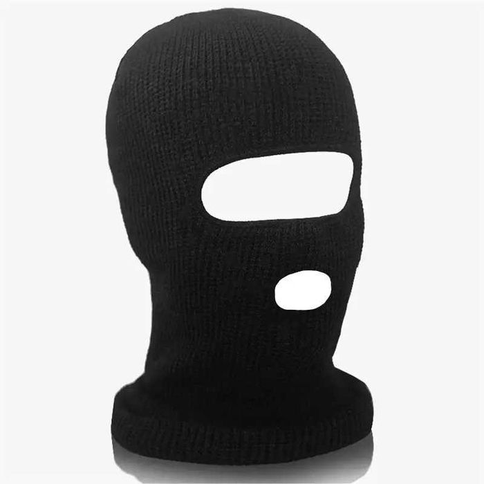 Балаклава зимова чорна в'язана двойна нитка