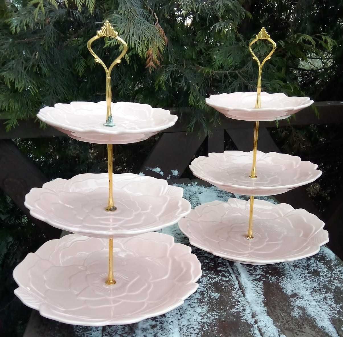 Фруктовниця порцелянова на 3 яруси Stenson MC "Pink rose"
