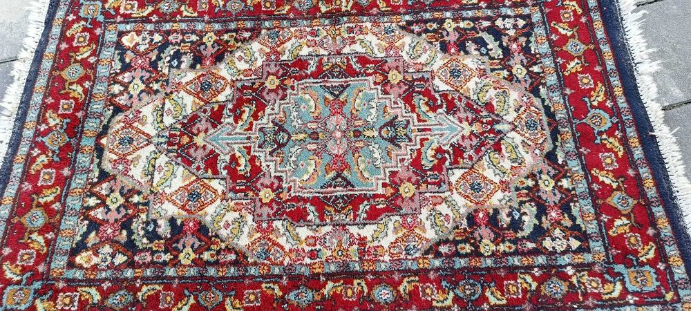 Kashan dywan wełniany tkany ręcznie 98 x 59 cm wełna perski