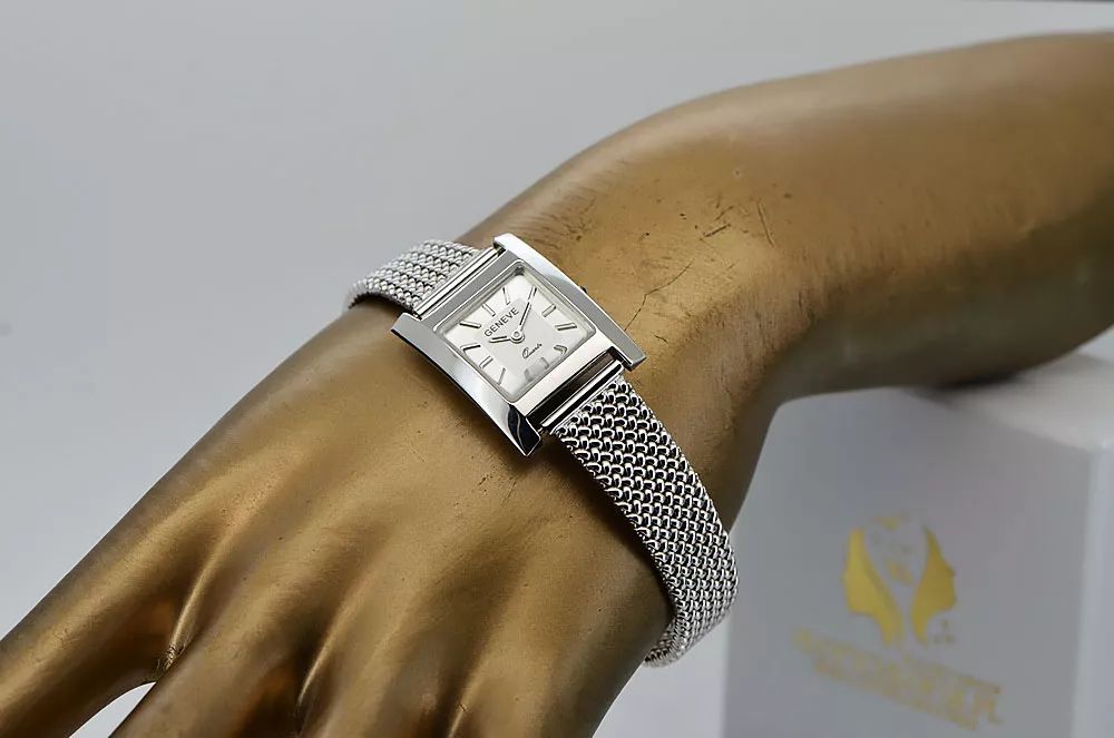Zegarek damski z białego złota 14k 585 Geneve lw036wds&lbw003w Poznań
