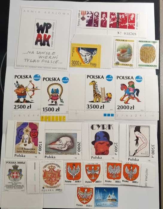 Znaczki pocztowe 1992,1993 czyste