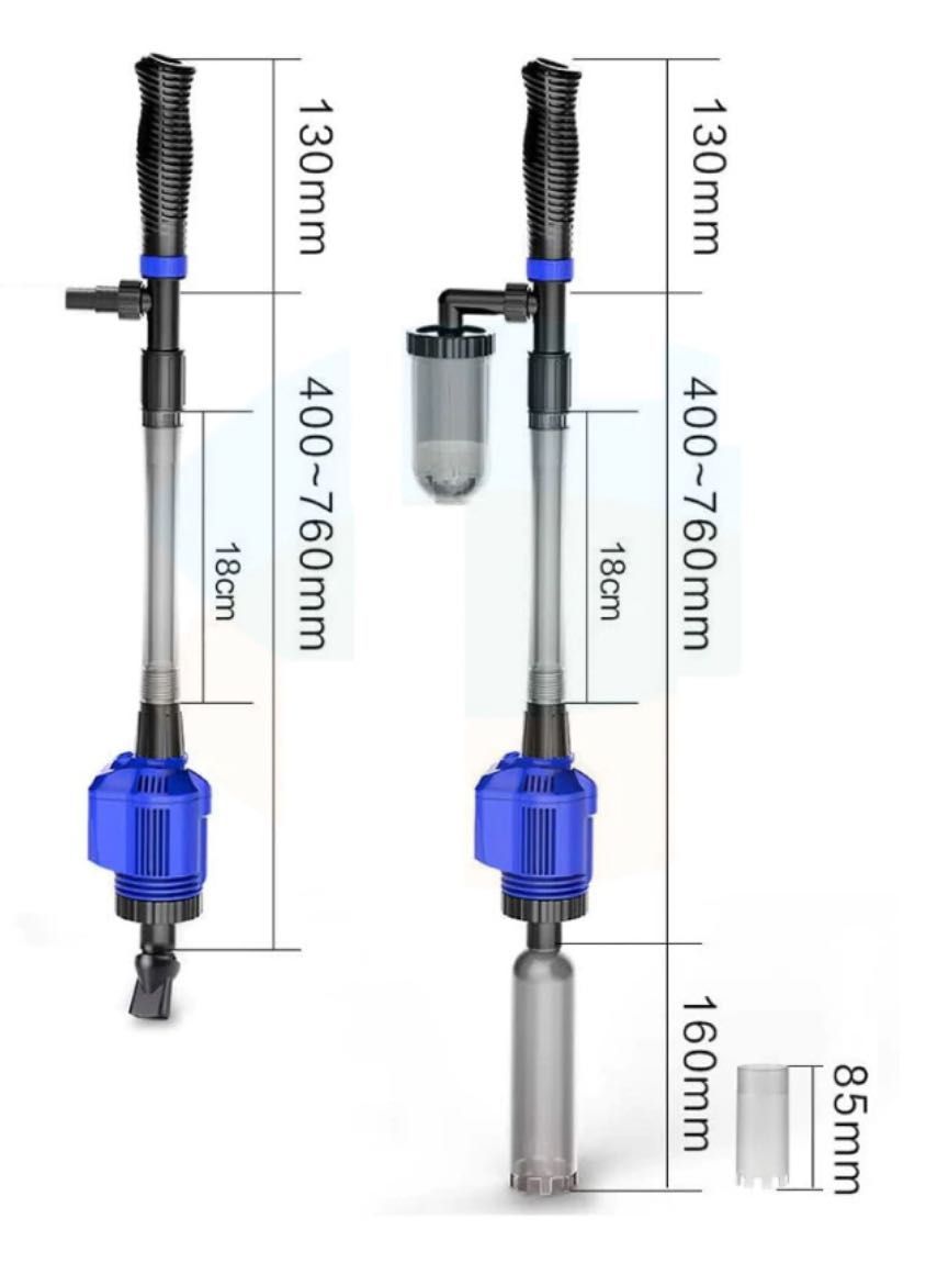 Odmulacz elektryczny do dna akwarium, HXS-02 16W z pompą 800l/h