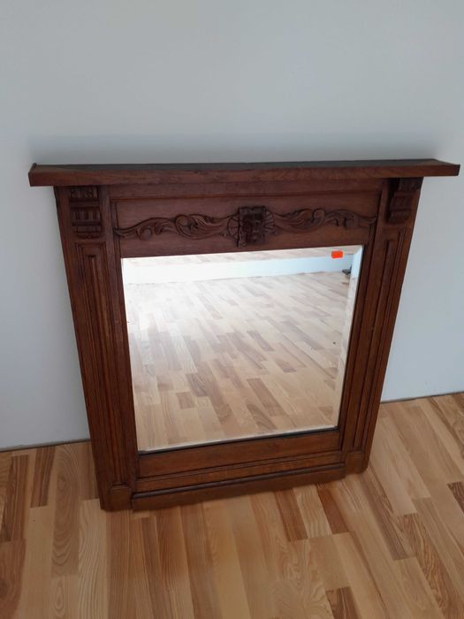 Lustro dębowe antyczne drewniane wiszace