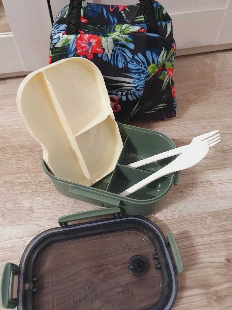Zestaw lunch box plus Torba termiczna śniadaniowa