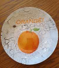 Talerz ozdobny decoupage orange