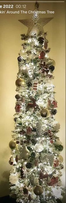 Árvore de Natal Slim 180cm com neve