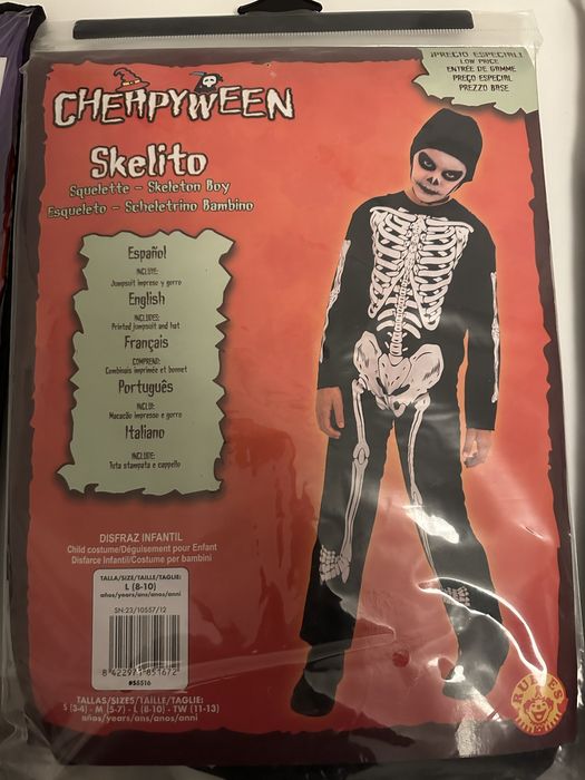 Fato de carnaval Esqueleto