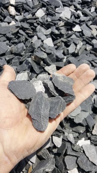 KORA KAMIENNA CZARNA Grys Łupek Antracytowy Kamień Ogrodowy Żwir