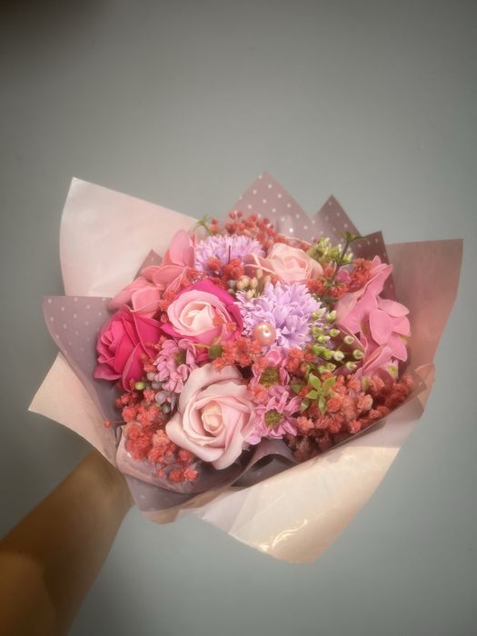 Bukiet z kwiatów mydlanych, kwiaty mydlane