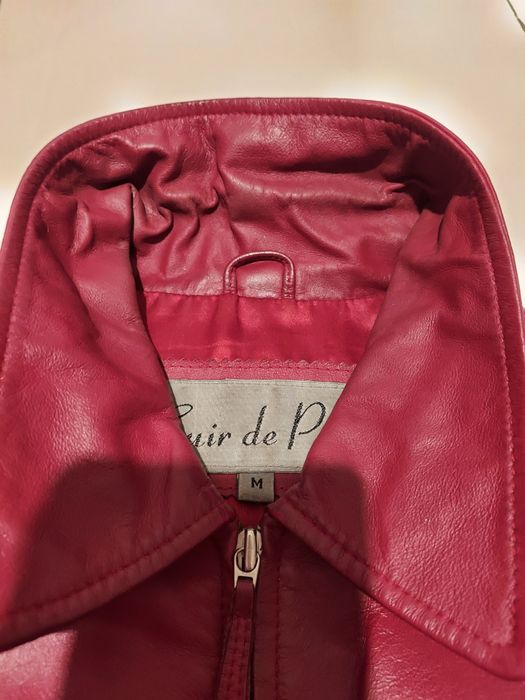 Casaca Bordeaux de pele da Cuir de Paris, tamanho S
