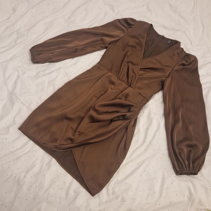 Sukienka na święta sylwestra czekoladowy brąz