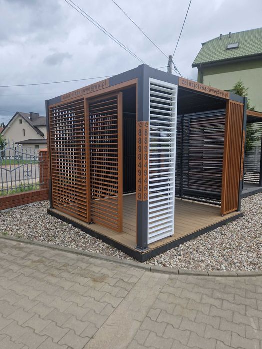 Ruchoma deseczka metalowa, panel żaluzjowy, żaluzje ogrodowe, pergola