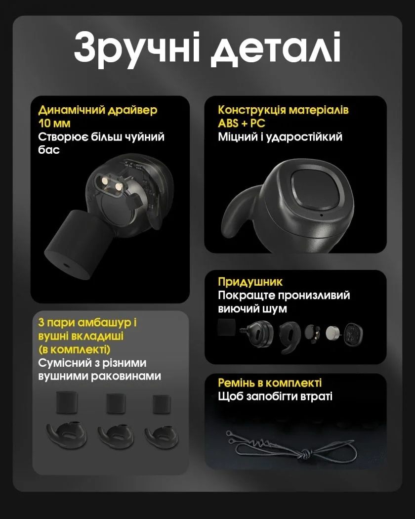 Nitecore NE20 (Bluetooth)Тактичні активні навушники, гарнітура, беруші