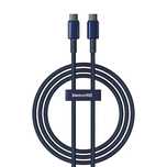 Kabel Baseus Tungsten Gold Usb-c / Usb-c 100w 1m - granatowy