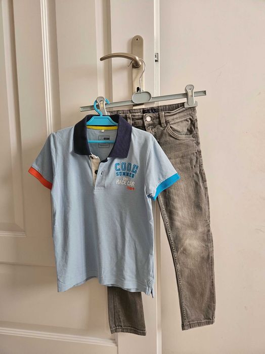 zestaw ubrań bluza jeansy spodnie kurtka koszulki 116 122 hm zara