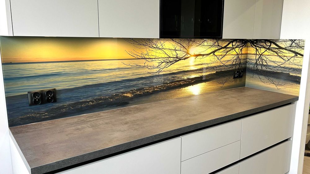 Panele szklane LACOBEL do kuchni, szkło hartowane.