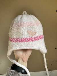 Ciepła czapka wiązana dla dziewczynki 6 miesięcy 68cm #180