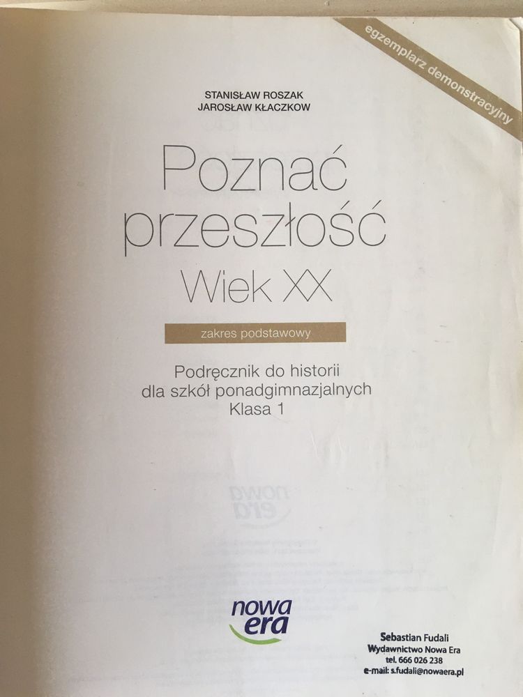 podręcznik historia poznać przeszłość wiek XX po gimnazjum nowa era