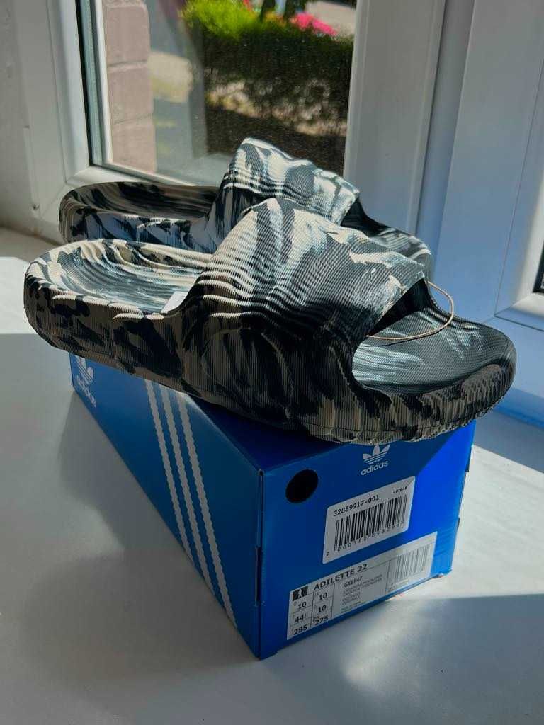 klapki slide slip on adidas adilette 22 onyx grey carbon szare kremowe