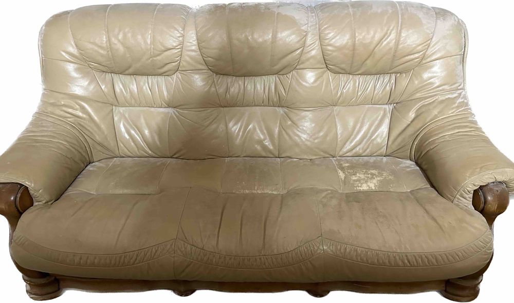 Комплект диван та два крісла натуральна шкіра