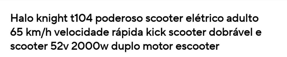 Trotinete eletricar da 65 km
