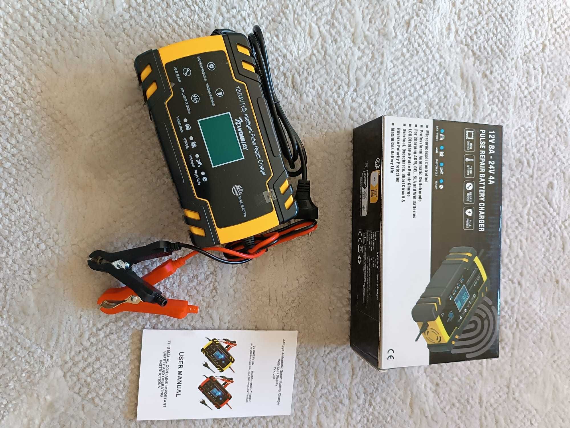 Carregador Baterias NWOUIIAY 8A 12V / 4A 24V (NOVO)